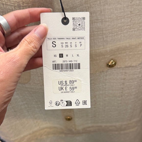 Zara Ivory Textured Button-Up Dress - Picture 2 of 4